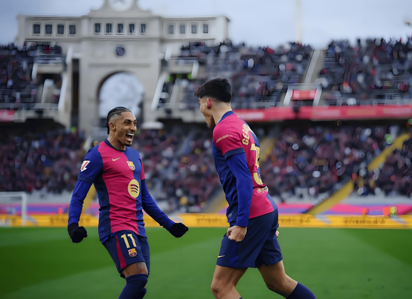 包含巴萨大胜皇家社会，梅西梅开二度的词条